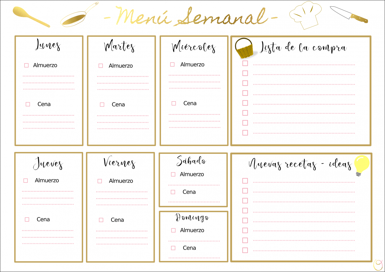 Ideas para menu semanal